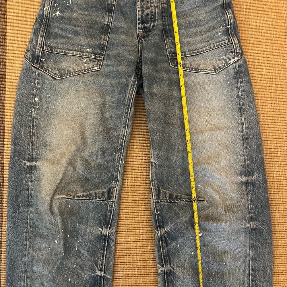 Free People Distressed Blue Relaxed Pants